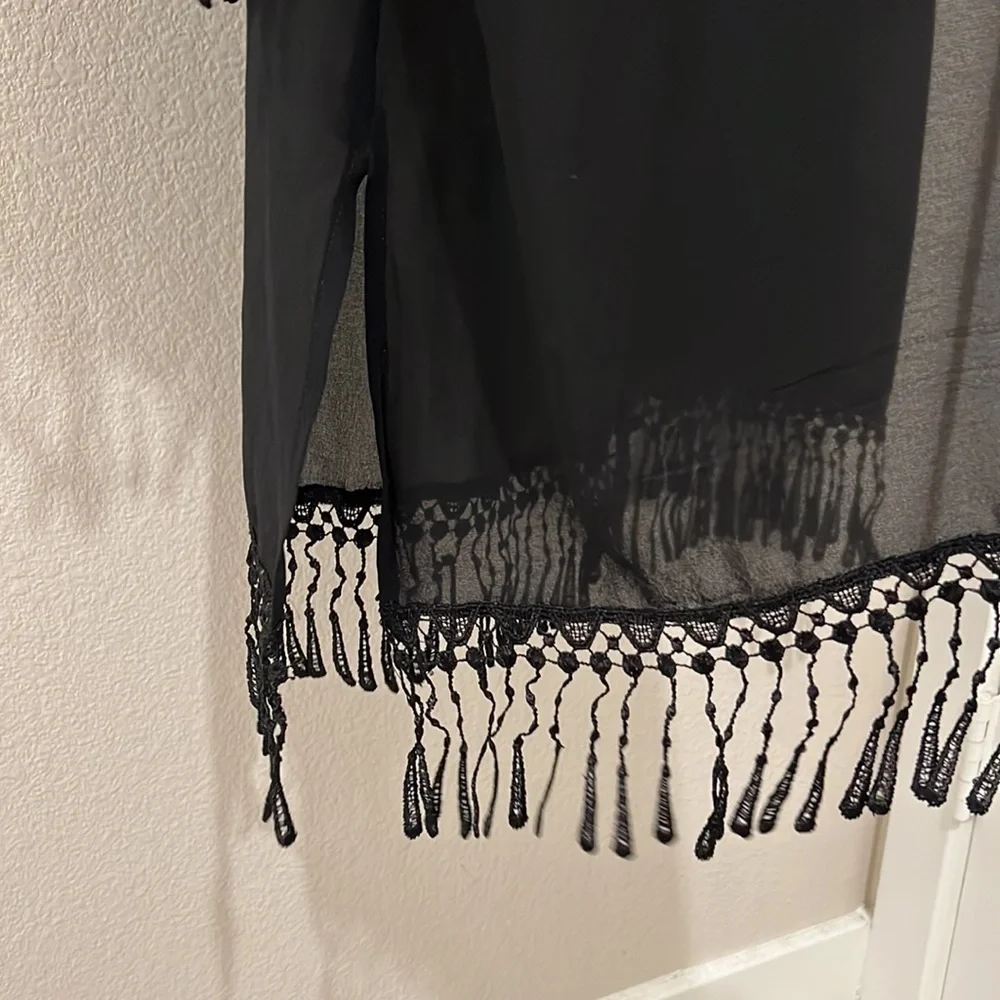 Mesh bikini coverup / summer cover up in black (size M) - Picture 3 of 4
